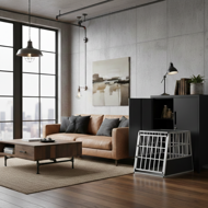 Transportni boks za pse BRUNO, 66x90x72 cm, srebrna/crna