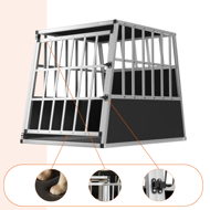 Transportni boks za pse BRUNO, 66x90x72 cm, srebrna/crna