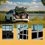 Transportni boks za pse BRUNO, 89x70x51 cm, srebrna/crna