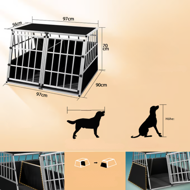 Transportni boks za pse BRUNO, 97x90x70cm, srebrna/crna