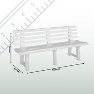 Vrtna klupa ORCHIDEA, 145x49x74 cm, bijela