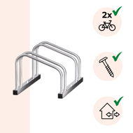 Stalak za 2 bicikla BIKE, 50x32x27 cm, srebrni