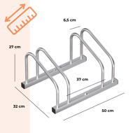 Stalak za 2 bicikla BIKE, 50x32x27 cm, srebrni