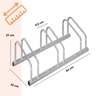 Stalak za 3 bicikla BIKE, 84x32x27 cm, srebrni