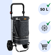 Kolica za kupovinu EASY, 50 l, crna