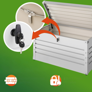 Metalni spremnik za pohranu METALBOX, 385L, 120×62×63cm, siva