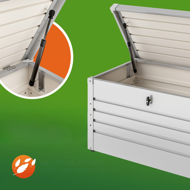 Metalni spremnik za pohranu METALBOX, 385L, 120×62×63cm, siva