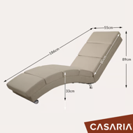 Ležaljka LONDON s masažnom i grijaćom funkcijom, 186×55×89cm, bež