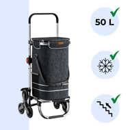 Kolica za kupovinu za stepenice COMFORT, 50 l, crna