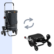 Kolica za kupovinu za stepenice COMFORT, 50 l, crna