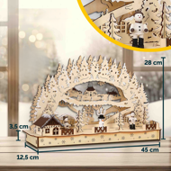 Božićni LED luk CLEMENT, 45x12,5x28cm, prirodna smeđa