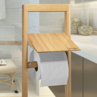 Bambuski stalak za WC četku i papir, 24,5x20x83 cm, smeđa