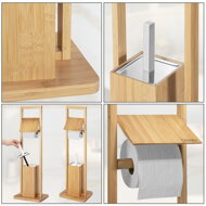 Bambuski stalak za WC četku i papir, 24,5x20x83 cm, smeđa