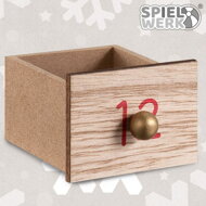 Drveni adventski kalendar SANTA CLAUS s rasvjetom, 35x6x27 cm, bijela/smeđa