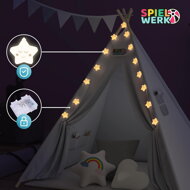Dječji šator teepee JULIUS, 120x120x160 cm, bijela/siva