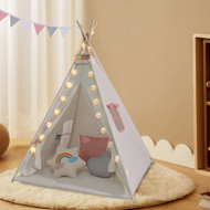 Dječji teepee šator JULIA, 120x120x160 cm, bež/ružičasta