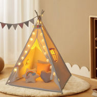 Dječji teepee šator JULIA, 120x120x160 cm, bež/ružičasta