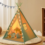 Dječji šator teepee JULIUS, 120x120x160 cm, siva/plava