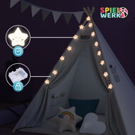 Dječji šator teepee JULIUS, 120x120x160 cm, siva/plava