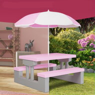 Dječji set za sjedenje sa suncobranom JASMIN, 67x78,5x42,5 cm, roza/siva