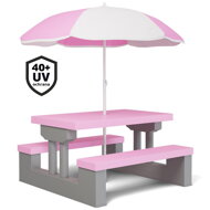 Dječji set za sjedenje sa suncobranom JASMIN, 67x78,5x42,5 cm, roza/siva