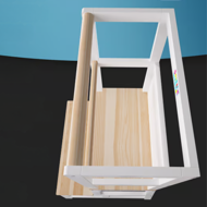 Toranj za učenje PLAY borovina, 93x56x49 cm, bijeli/prirodnosmeđi