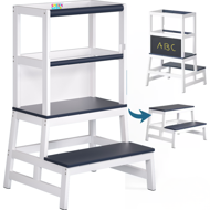 Toranj za učenje PLAY borovina, 93x56x49 cm, bijeli/antracit