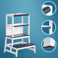 Toranj za učenje PLAY borovina, 93x56x49 cm, bijeli/antracit