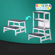 Toranj za učenje PLAY borovina, 93x56x49 cm, bijeli/antracit