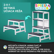 Toranj za učenje PLAY borovina, bijeli/antracit