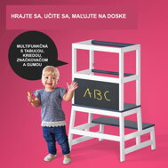 Toranj za učenje PLAY borovina, bijeli/antracit
