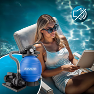 Pješčana filtracija za bazen AQUA s filter kuglicama, 10 200 l/h, plava