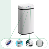 Senzorska kanta za otpad DEUS, 58 l, bijela
