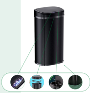 Senzorska kanta za otpad DEUS, 58 l, crna
