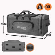 Putna torba za rame JERGY, 90 l, 65x32x33 cm, siva