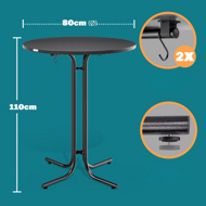 Sklopivi barski stol RAUL 110x80cm, sivi