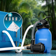 Pješčana filtracija za bazen AQUA s filter kuglicama, 5 000 l/h, plava
