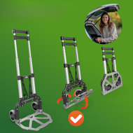 Visinski podesiva kolica TROY, max. 80 kg, srebrna/crna