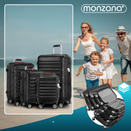 Set tvrdih kofera AERO, 4-dijelni, ABS, crni