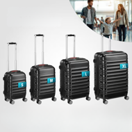 Set tvrdih kofera AERO, 4-dijelni, ABS, crni