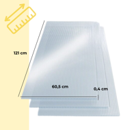 Komorni polikarbonat MARK 4 mm, 60,5x121x0,4 cm, 14 kom, proziran