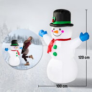 Svijetleći Snjegović na napuhavanje, 120 cm, bijeli