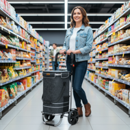 Kolica za kupovinu EASY, 50 l, crna