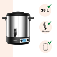 Grijač za čaj/vino/punč DION, 28 l, srebrni