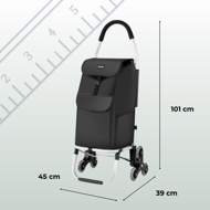 Kolica za kupovinu Shopper za stepenice, 45 l, 101x45x39 cm, crna
