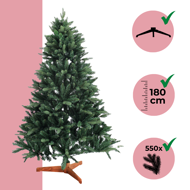 Umjetni božićni bor FROST, 180 cm, zeleni