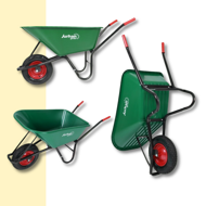 Tačke (kolica) GREG s plastičnom kadicom, max. kapacitet 100 l/150 kg, zelene/crne
