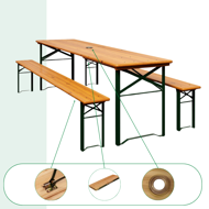Pivski set KLASIK, 170 cm, prirodna smeđa