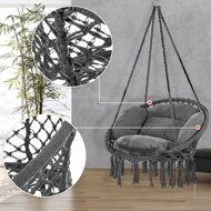 Viseća stolica BOHO s jastucima, Ø61 cm, antracit