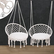 Viseća stolica BOHO s jastucima, Ø61 cm, bež